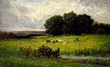 Bright Scene of Cattle near Stream by Edward Mitchell Bannister